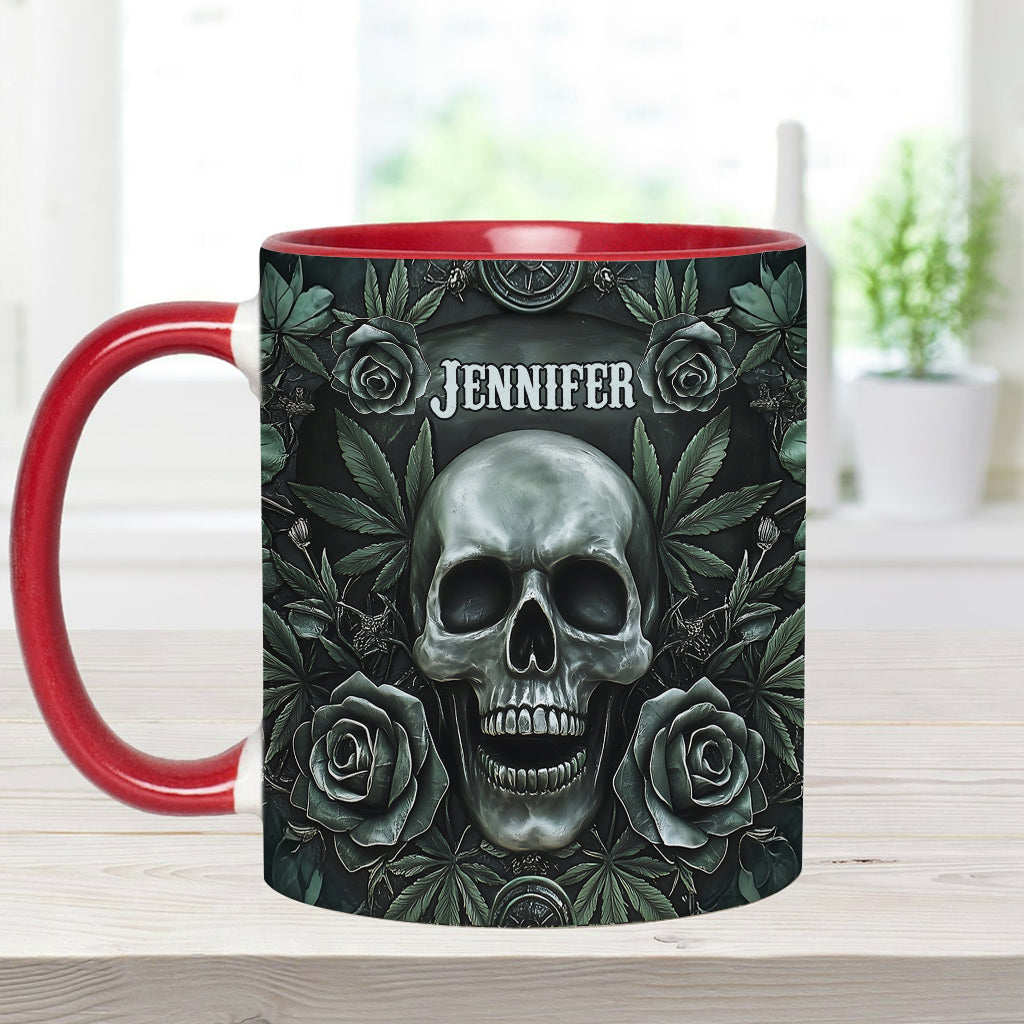 Skull Cannabis Leaf - Personalized Weed Accent Mug