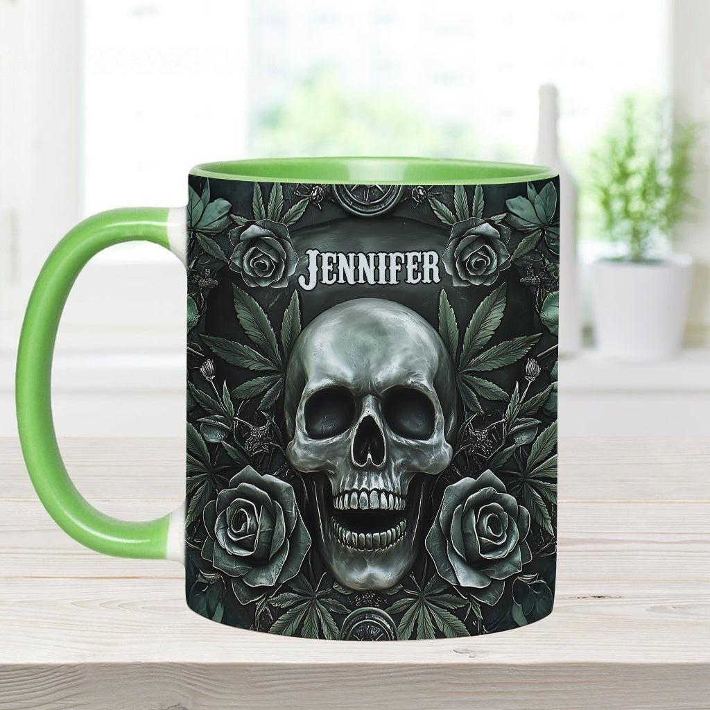 Skull Cannabis Leaf - Personalized Weed Accent Mug