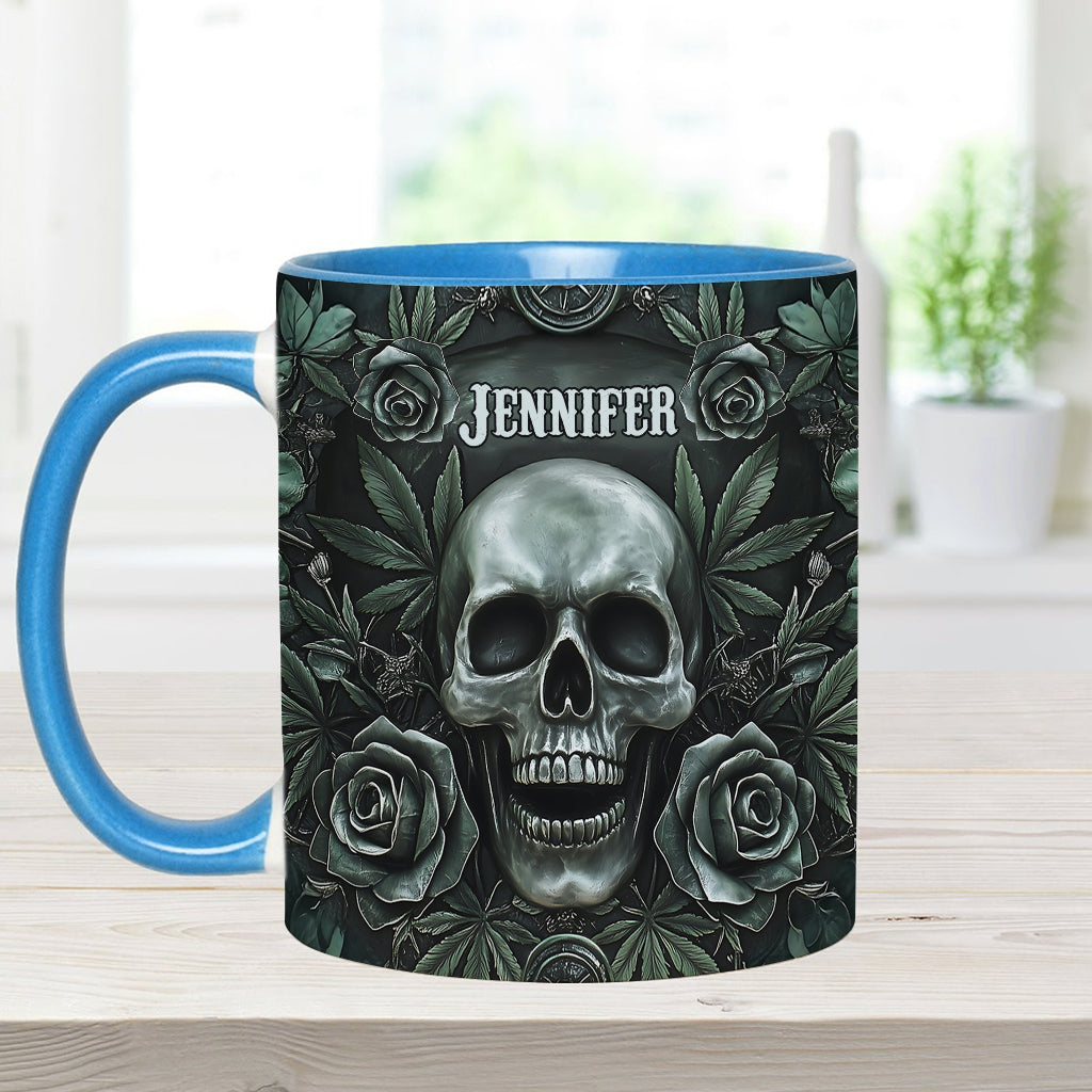 Skull Cannabis Leaf - Personalized Weed Accent Mug
