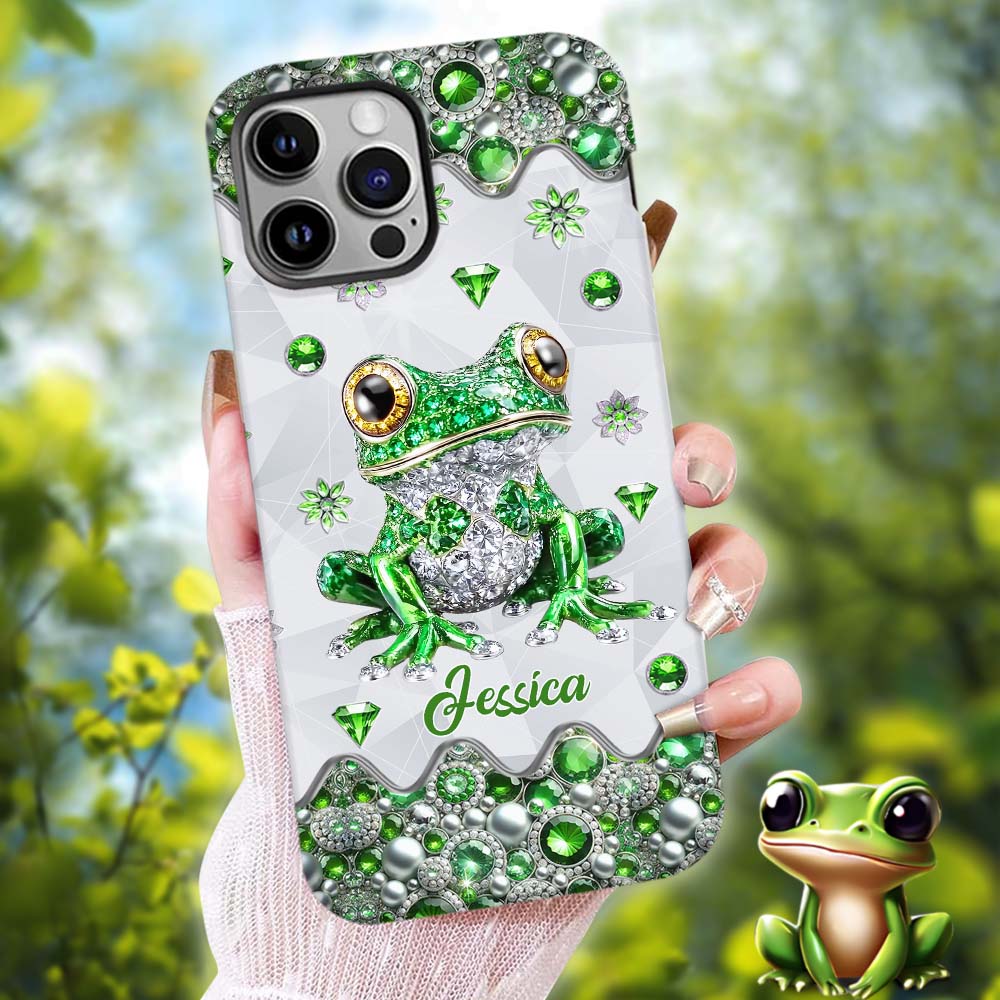 Une fille qui adore les grenouilles - Coque de téléphone personnalisée avec motif grenouille