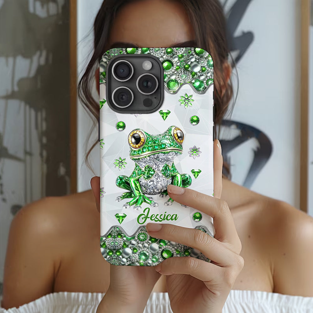 Une fille qui adore les grenouilles - Coque de téléphone personnalisée avec motif grenouille