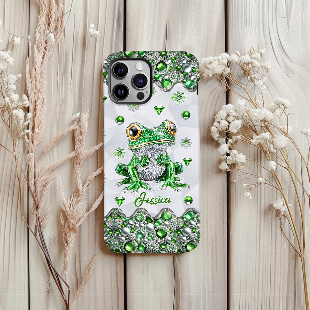 Une fille qui adore les grenouilles - Coque de téléphone personnalisée avec motif grenouille