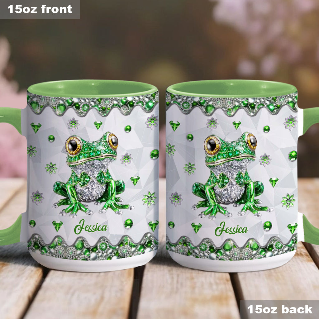 Einfach ein Mädchen, das Frösche liebt – personalisierte Tasse mit Froschmotiv
