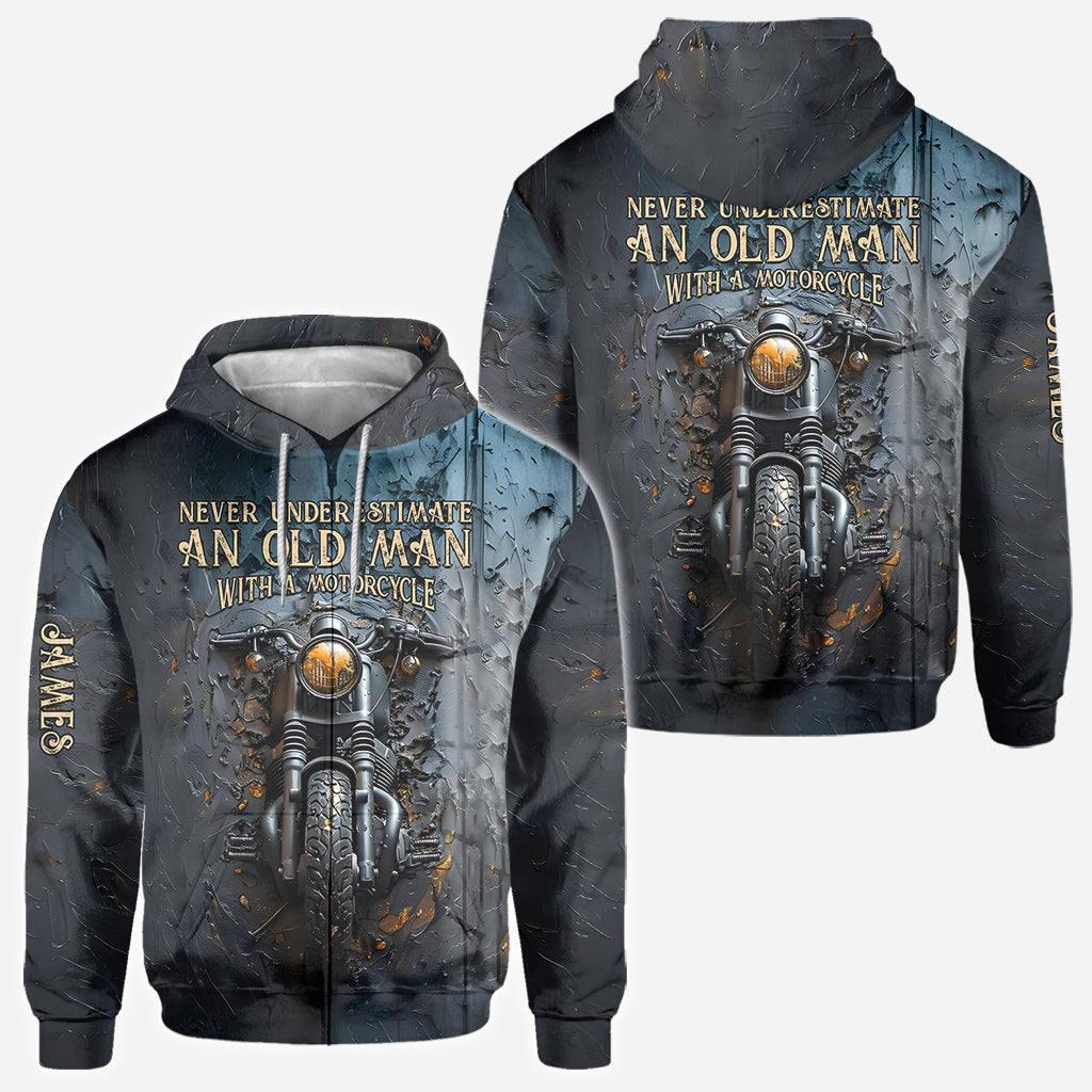 Never Underestimate An Old Man With A Motorcycle - Personalized Biker All Over Shirt