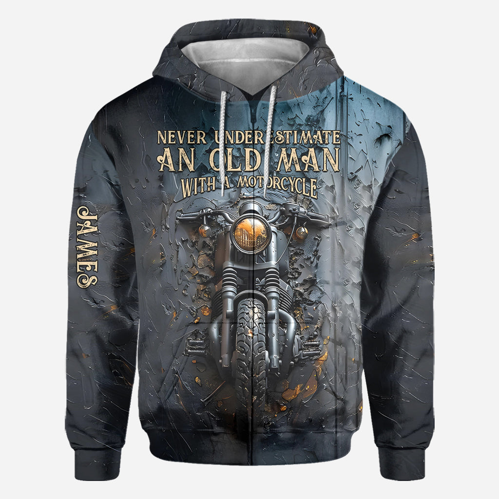 Never Underestimate An Old Man With A Motorcycle - Personalized Biker All Over Shirt