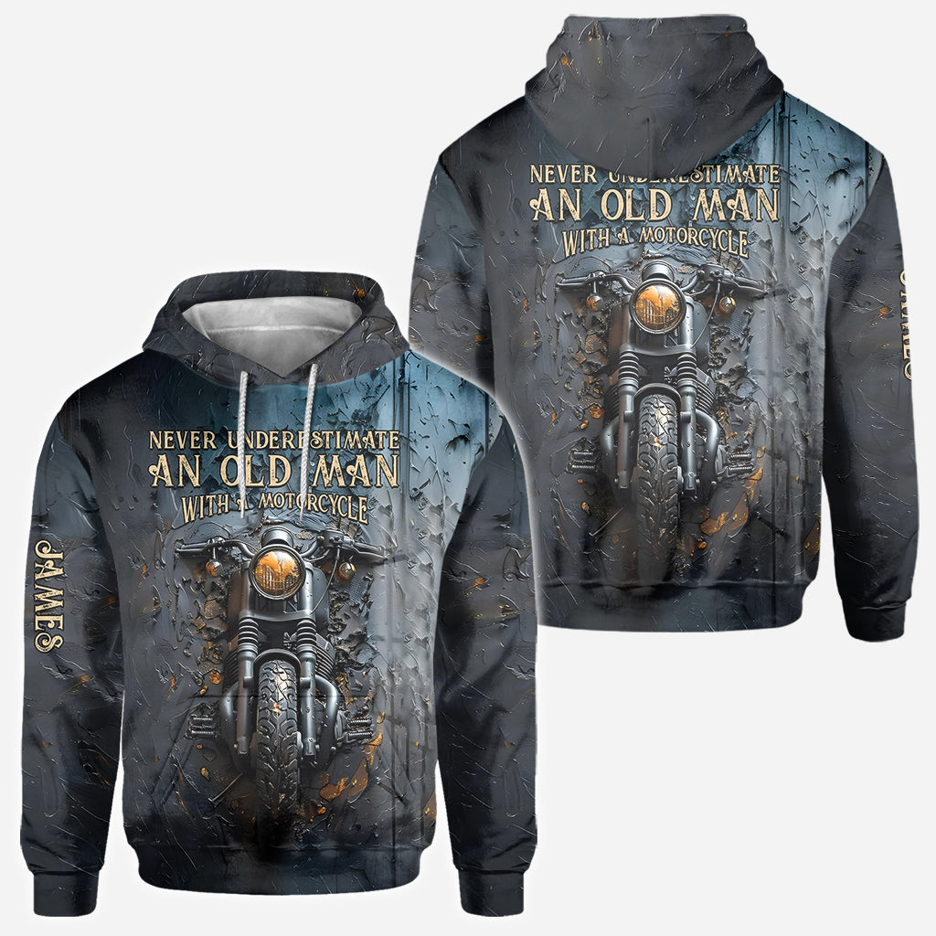 Never Underestimate An Old Man With A Motorcycle - Personalized Biker All Over Shirt