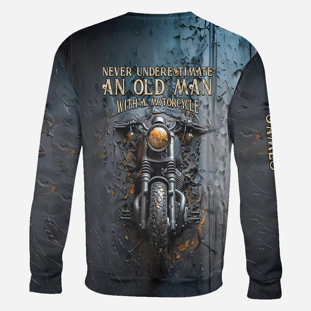 Never Underestimate An Old Man With A Motorcycle - Personalized Biker All Over Shirt