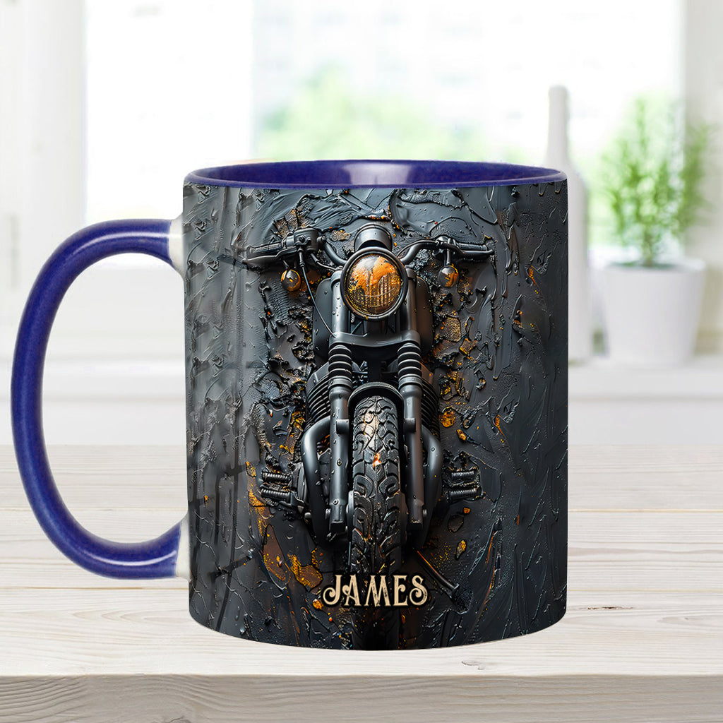 Never Underestimate An Old Man With A Motorcycle - Personalized Biker Accent Mug