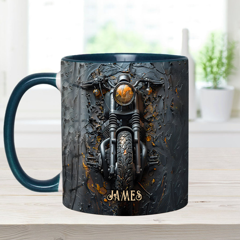 Never Underestimate An Old Man With A Motorcycle - Personalized Biker Accent Mug