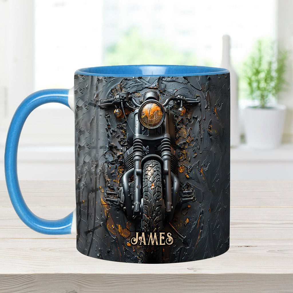 Never Underestimate An Old Man With A Motorcycle - Personalized Biker Accent Mug