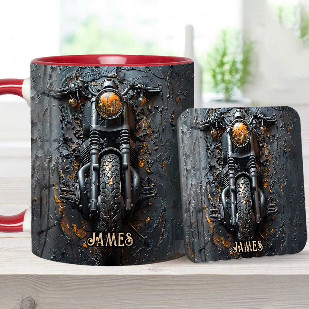 Never Underestimate An Old Man With A Motorcycle - Personalized Biker Accent Mug