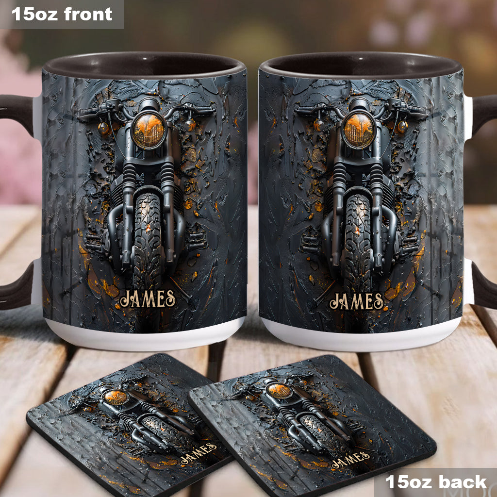 Never Underestimate An Old Man With A Motorcycle - Personalized Biker Accent Mug