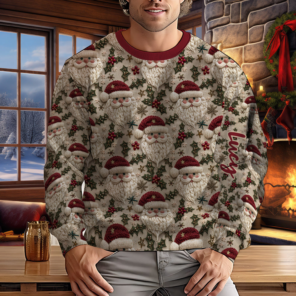 Cute Santa Christmas - Personalized Christmas Ugly Sweater