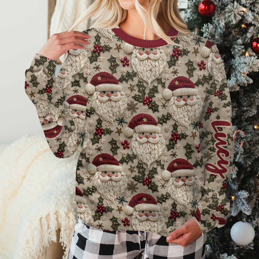 Cute Santa Christmas - Personalized Christmas Ugly Sweater