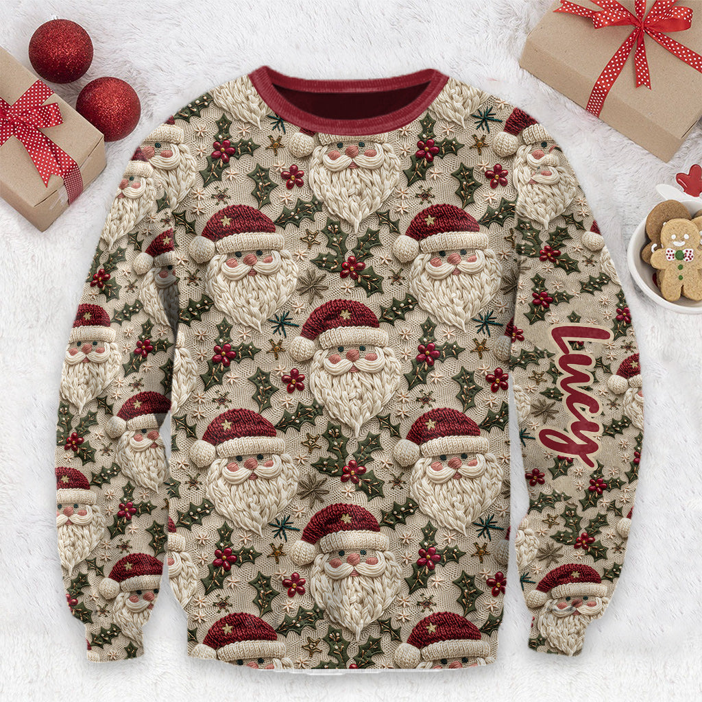 Cute Santa Christmas - Personalized Christmas Ugly Sweater