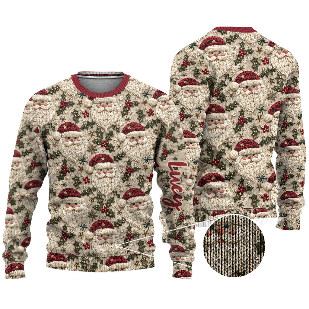 Cute Santa Christmas - Personalized Christmas Ugly Sweater