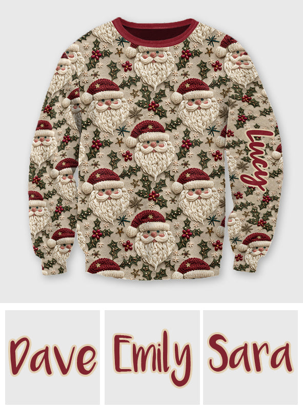 Cute Santa Christmas - Personalized Christmas Ugly Sweater