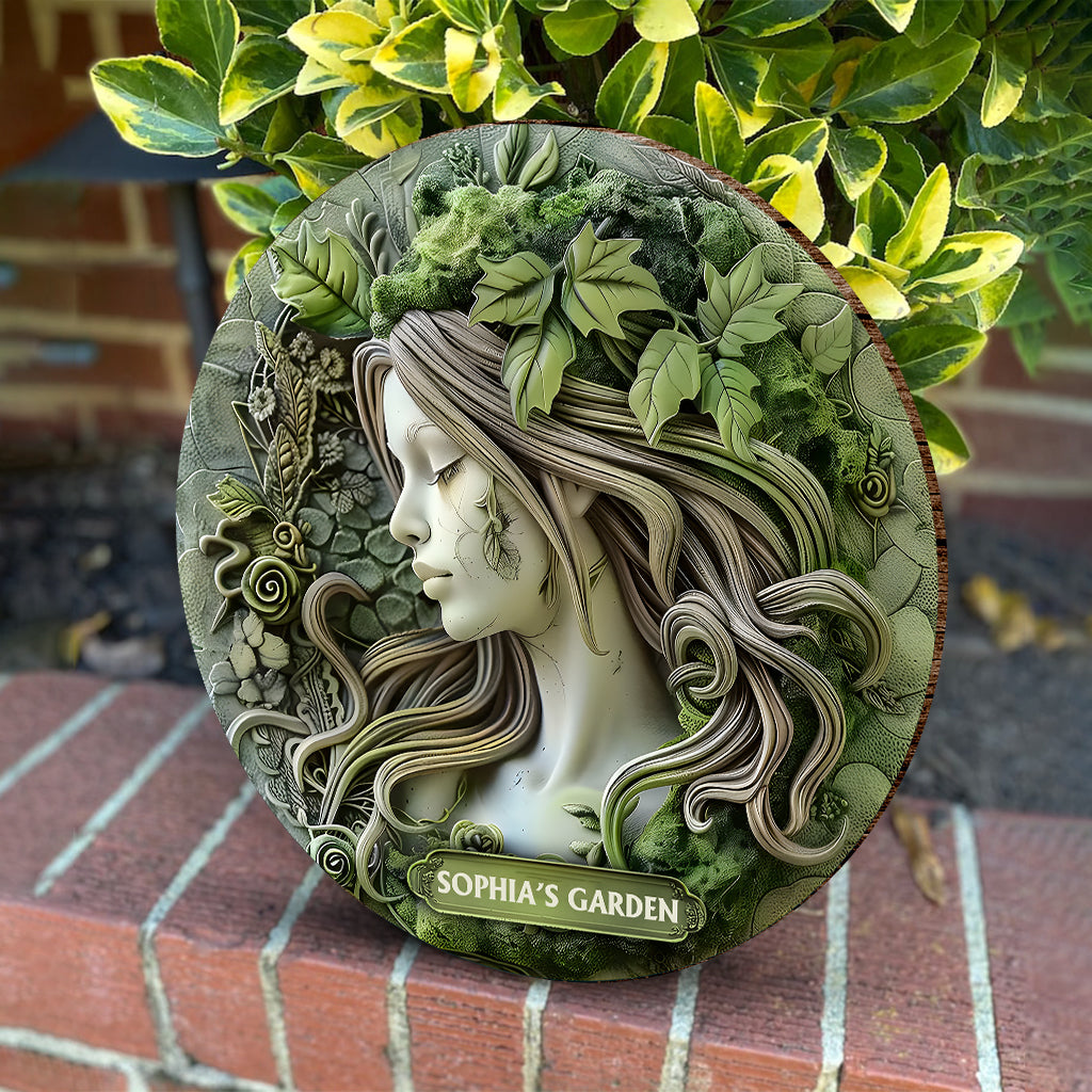 Plant Lady - Personalized Gardening Round Wood Sign