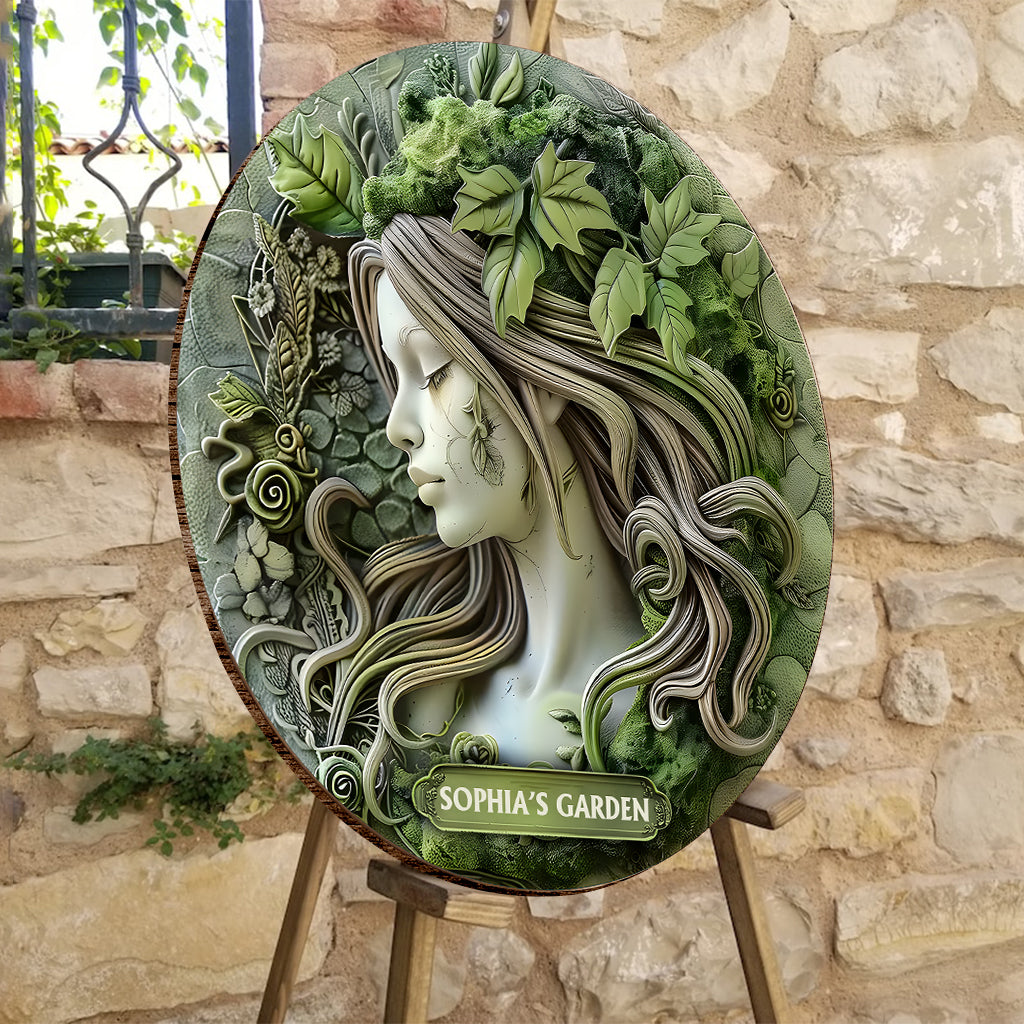 Plant Lady - Personalized Gardening Round Wood Sign