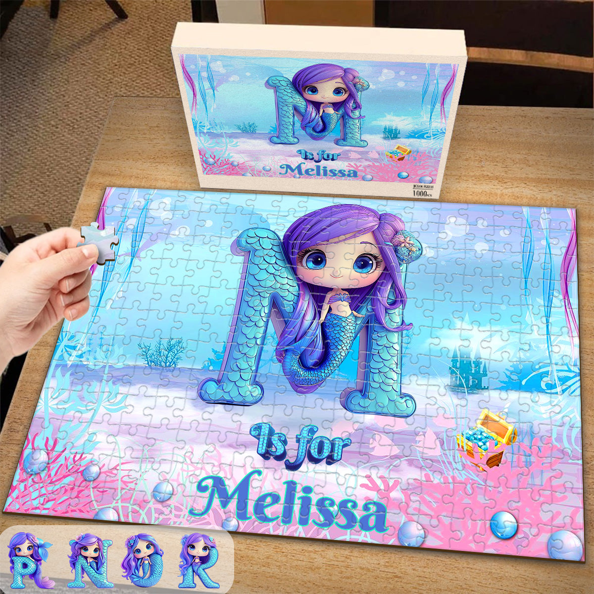 Beautiful Mermaid Letter - Personalized Kid Jigsaw Puzzle