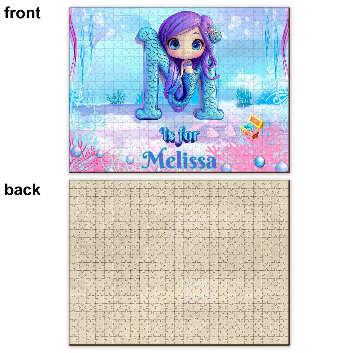 Beautiful Mermaid Letter - Personalized Kid Jigsaw Puzzle