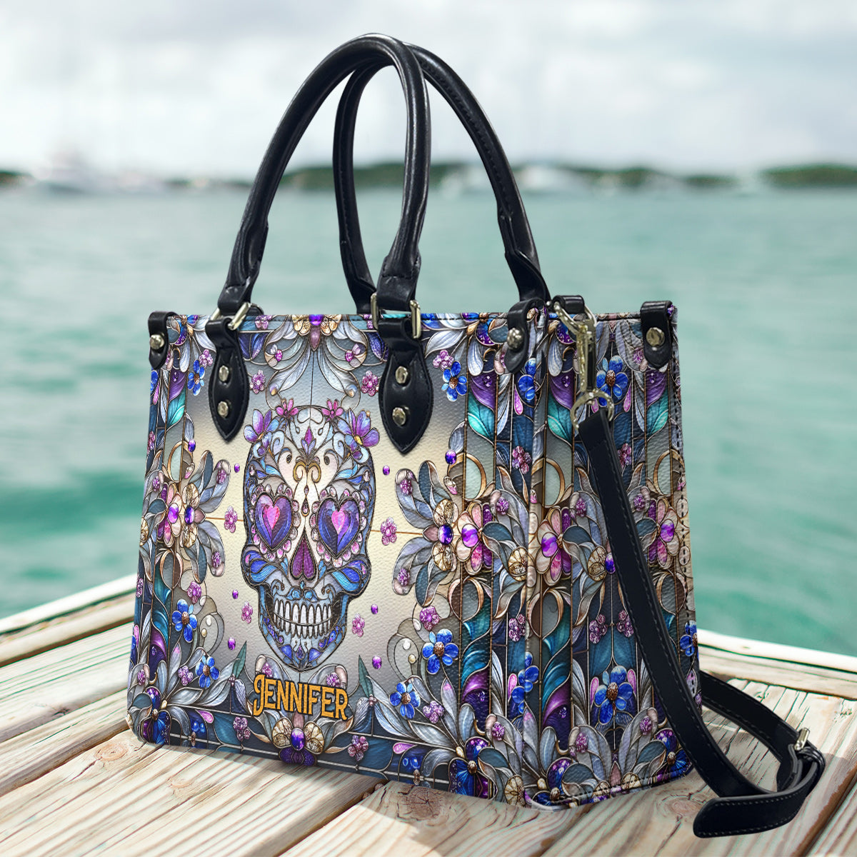 Love Skulls - Personalized Skull Leather Handbag