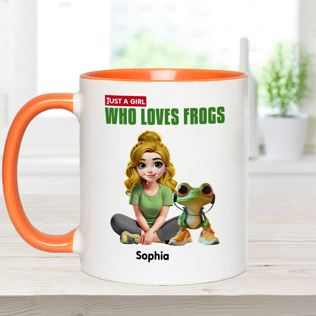 Mug personnalisé à motif grenouille « Juste une fille qui adore les grenouilles »