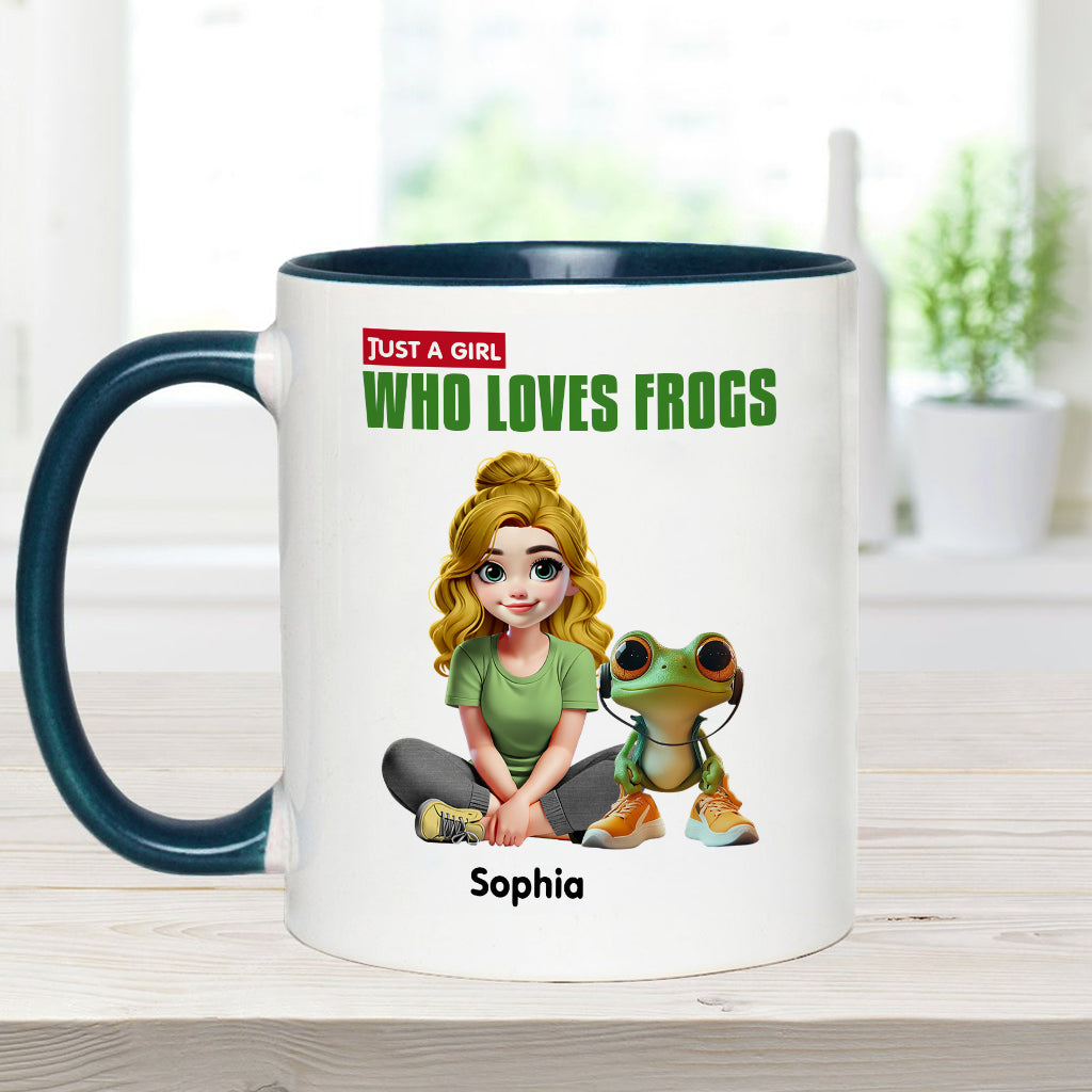 Mug personnalisé à motif grenouille « Juste une fille qui adore les grenouilles »