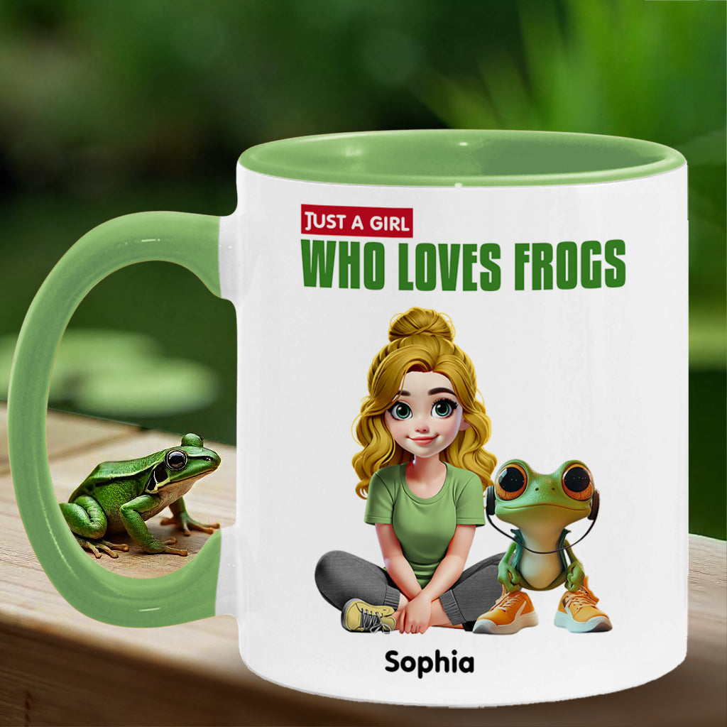 Mug personnalisé à motif grenouille « Juste une fille qui adore les grenouilles »