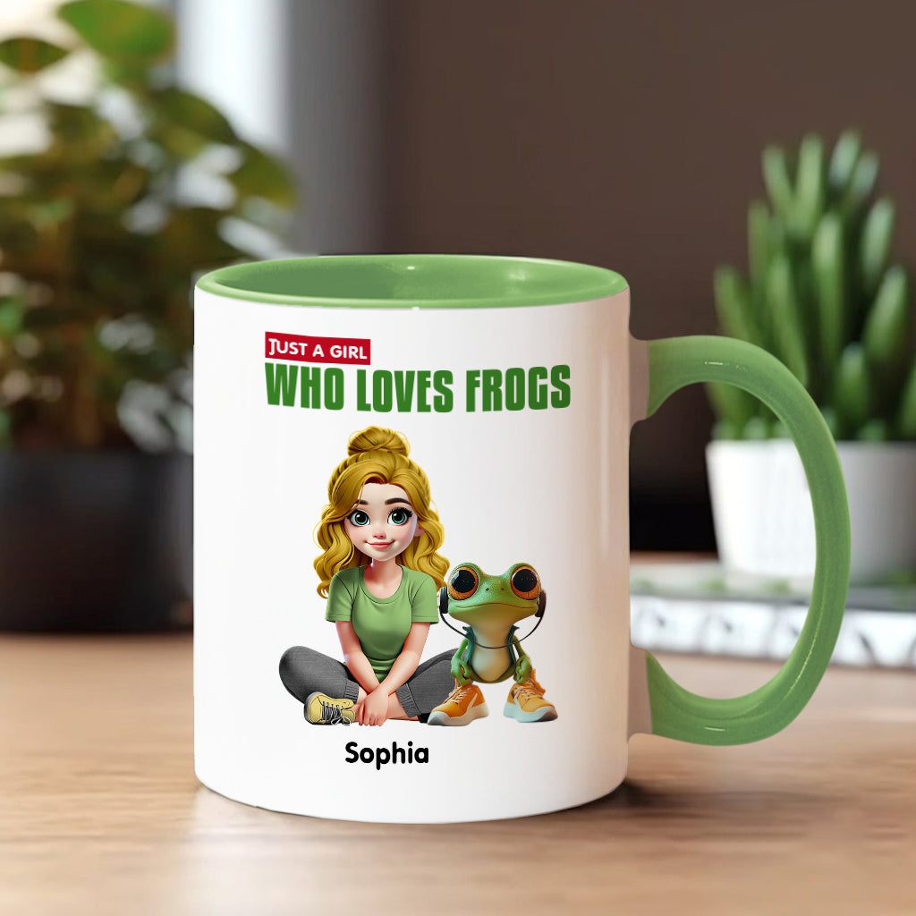 Mug personnalisé à motif grenouille « Juste une fille qui adore les grenouilles »