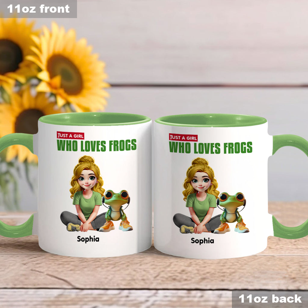 Mug personnalisé à motif grenouille « Juste une fille qui adore les grenouilles »