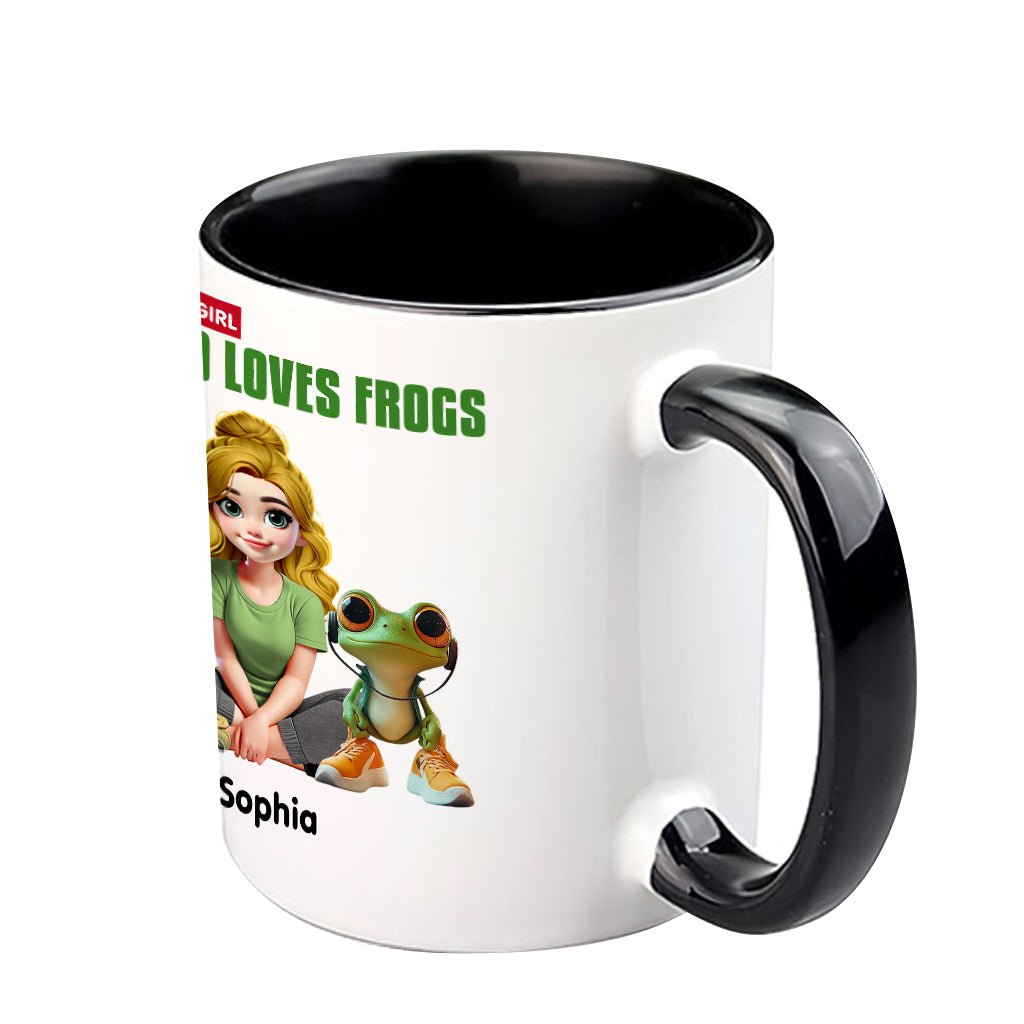 Mug personnalisé à motif grenouille « Juste une fille qui adore les grenouilles »