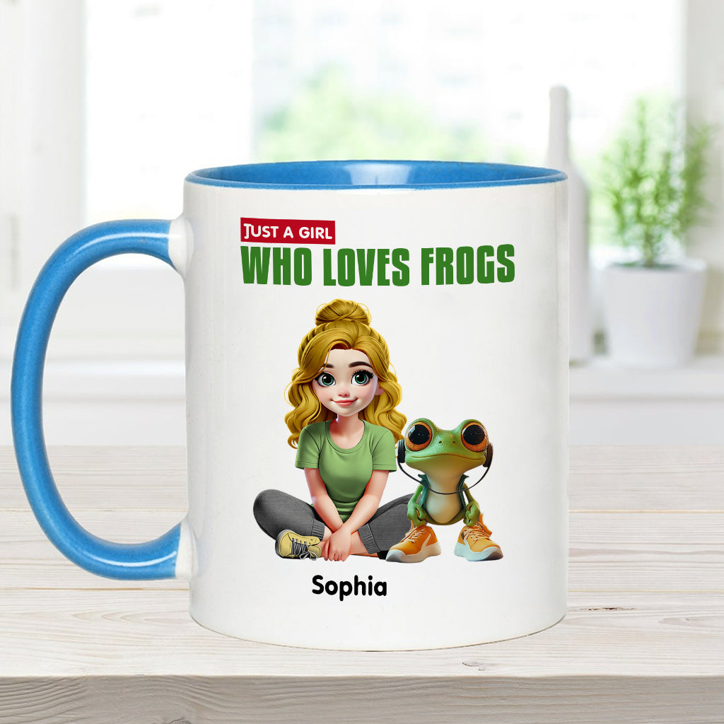 Mug personnalisé à motif grenouille « Juste une fille qui adore les grenouilles »