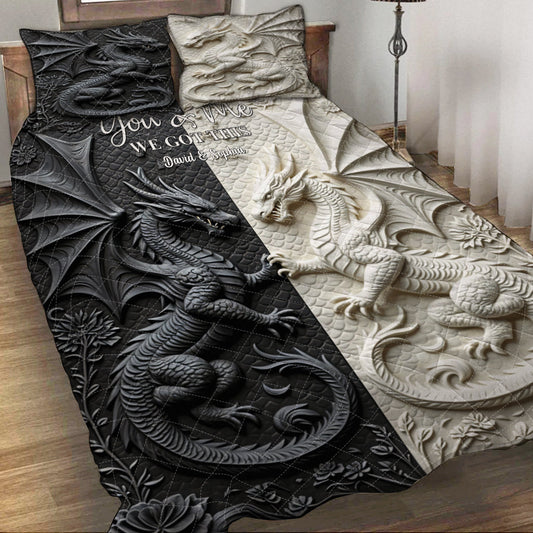 You & Me We Got This - Personalized Dragon Quilt Set
