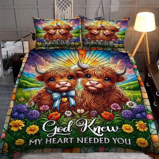 God Knew My Heart Needed You - Personalized Quilt Set