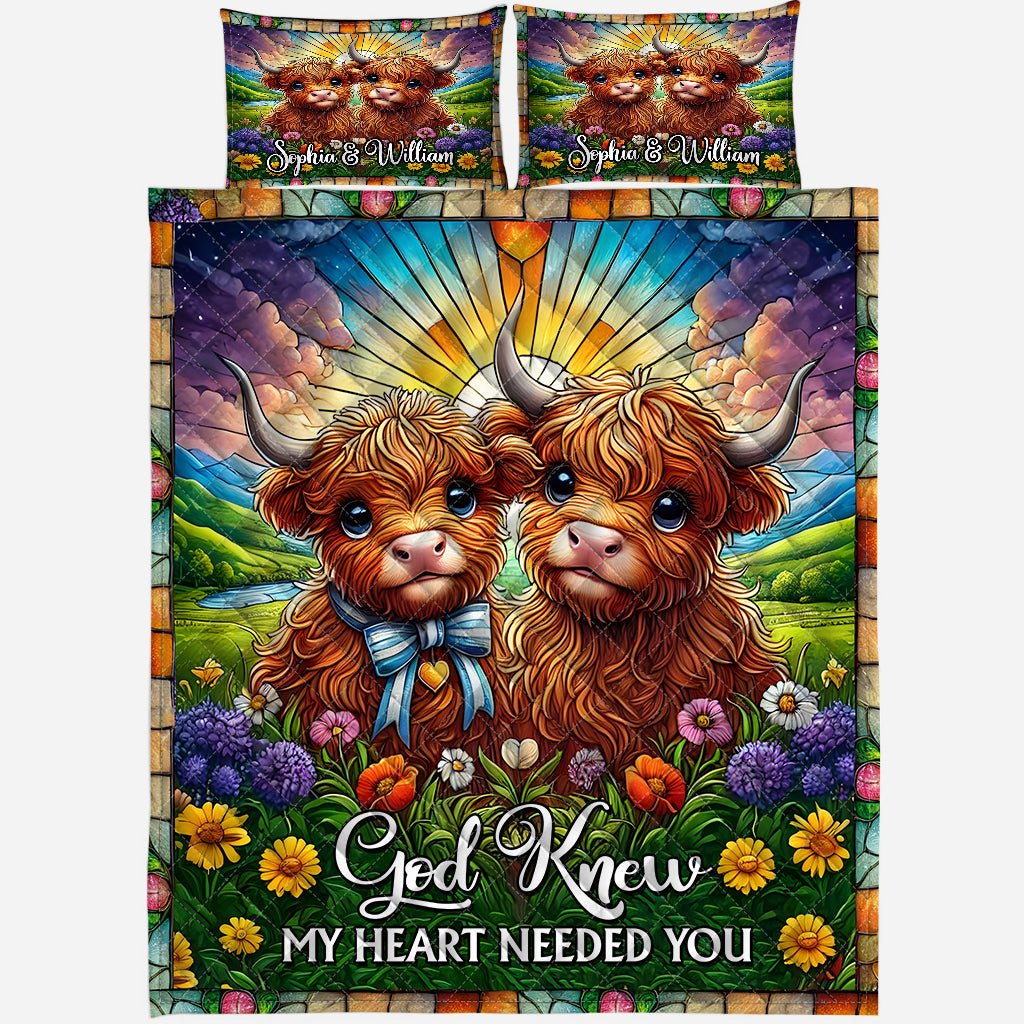 Gott wusste, dass mein Herz dich brauchte – personalisiertes Quilt-Set