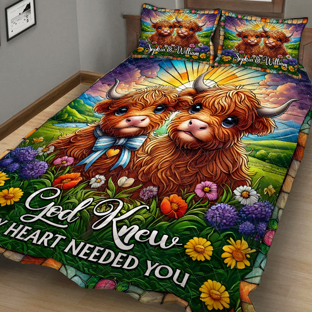 Gott wusste, dass mein Herz dich brauchte – personalisiertes Quilt-Set