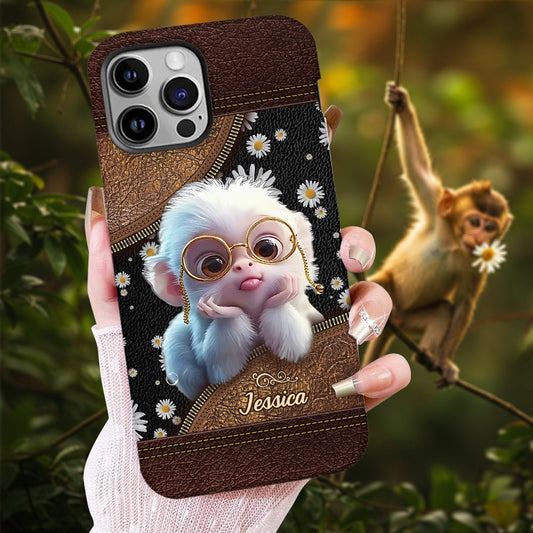 Coque de téléphone personnalisée avec imprimé intégral représentant un singe mignon