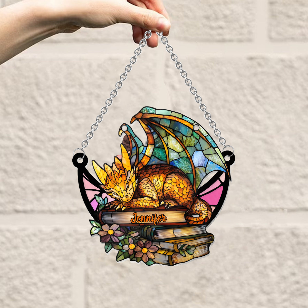I'm A Bookdragon - Personalized Book Window Hanging Suncatcher Ornament