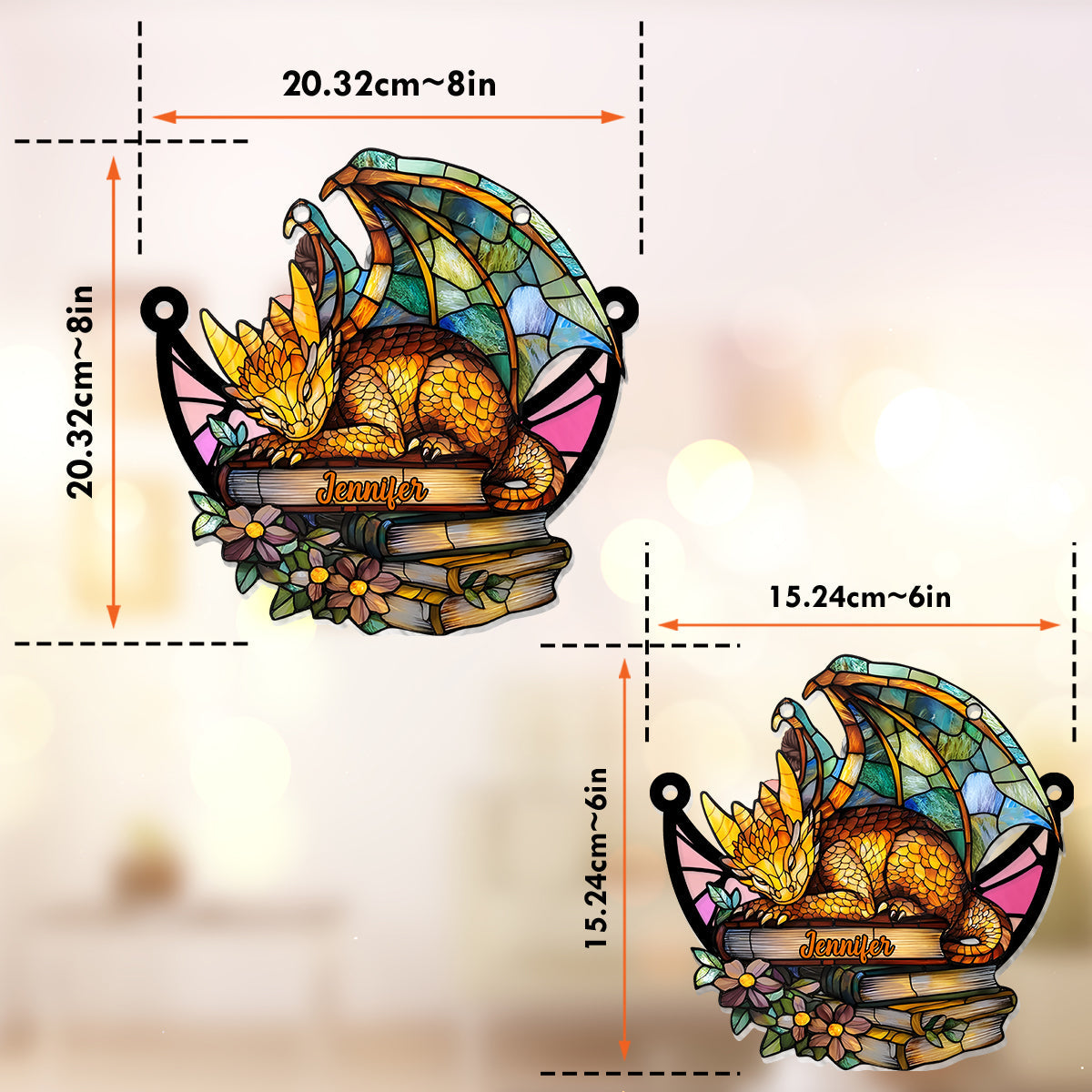I'm A Bookdragon - Personalized Book Window Hanging Suncatcher Ornament