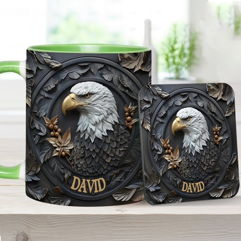 Strong Eagle - Personalized Bald Eagle Accent Mug