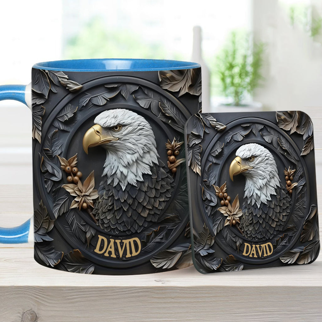 Strong Eagle - Personalized Bald Eagle Accent Mug