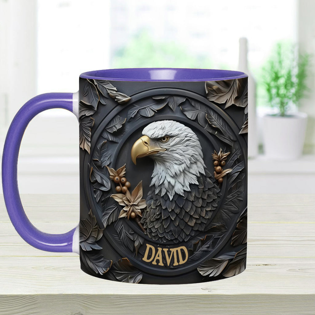 Strong Eagle - Personalized Bald Eagle Accent Mug