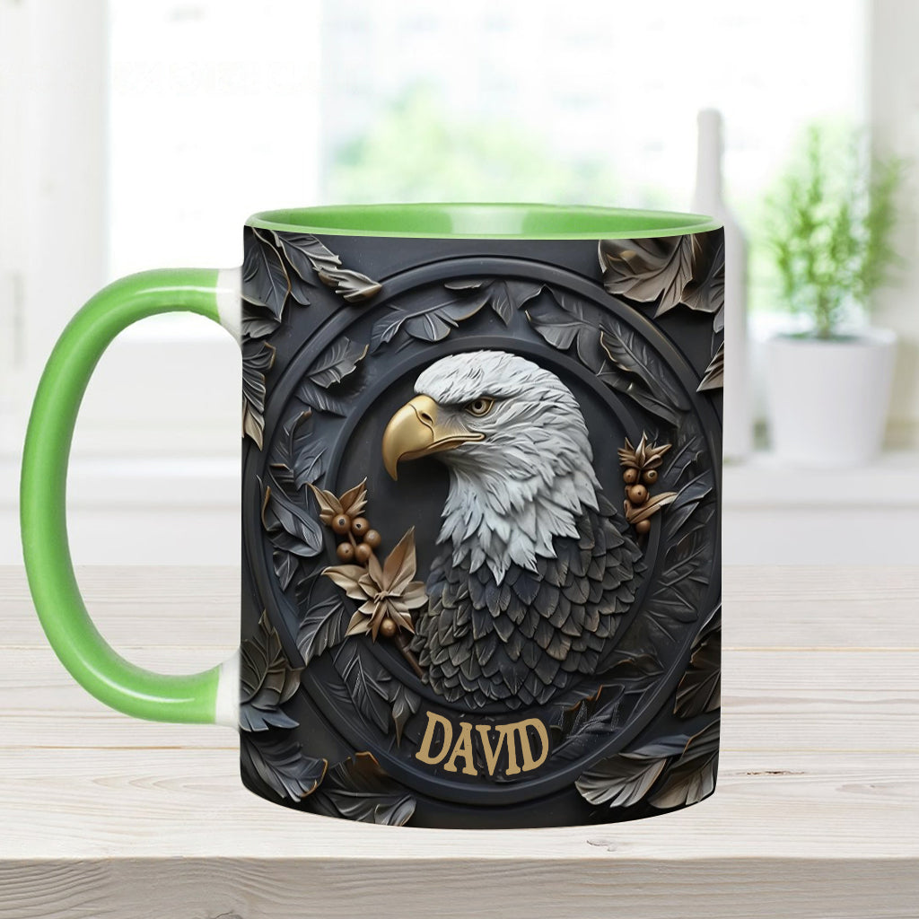 Strong Eagle - Personalized Bald Eagle Accent Mug