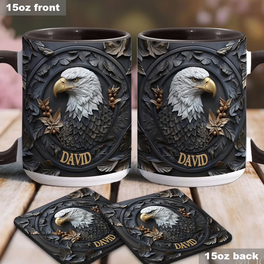Strong Eagle - Personalized Bald Eagle Accent Mug