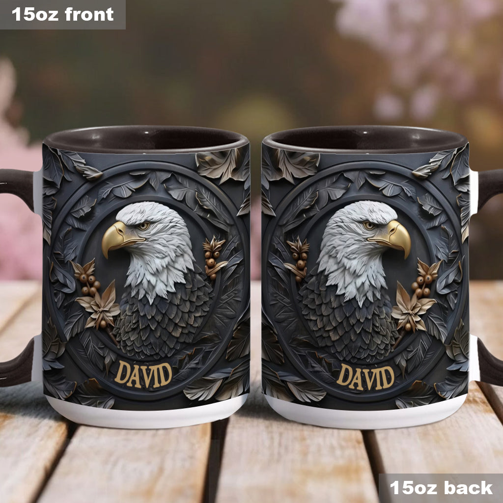 Strong Eagle - Personalized Bald Eagle Accent Mug