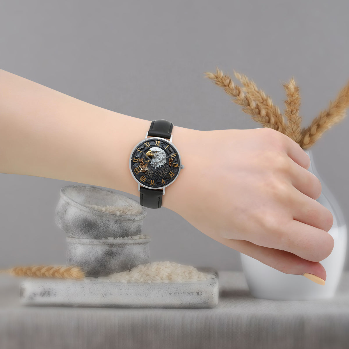 Strong Bald Eagle - Personalized Hand Watch