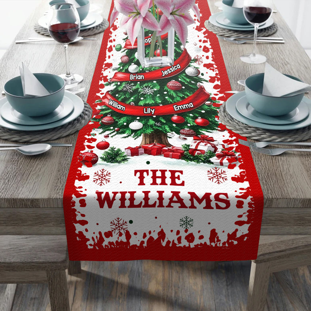 Merry Christmas - Personalized Family Table Runner
