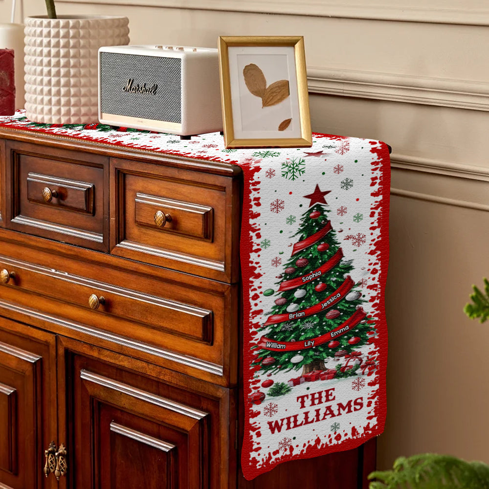 Merry Christmas - Personalized Family Table Runner