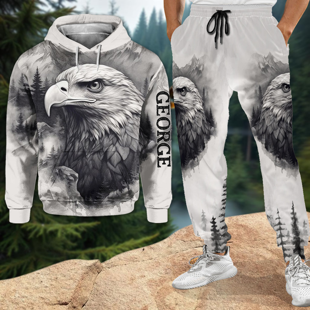 Starker Adler – Personalisierter Weißkopfseeadler-Hoodie und Jogginghose